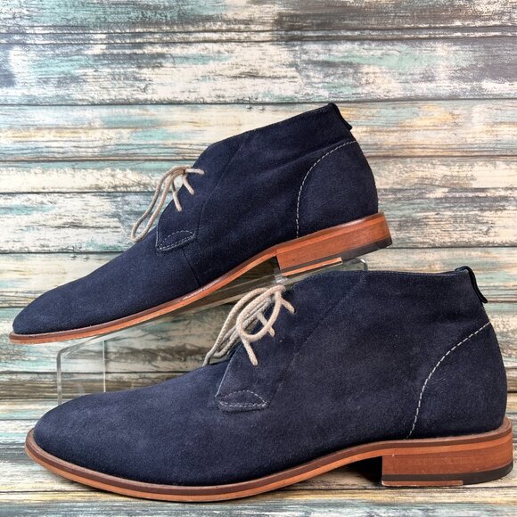 Steve Madden Chukka Boot Mens Size 10 Taftan Blue Suede Ankle Lace Up Round Toe - Picture 2 of 11